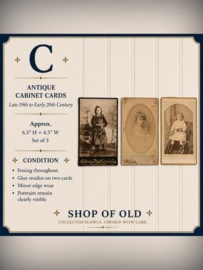 Antique Cabinet Cards | Set of 3 | Reading, PA & Lexington, KY